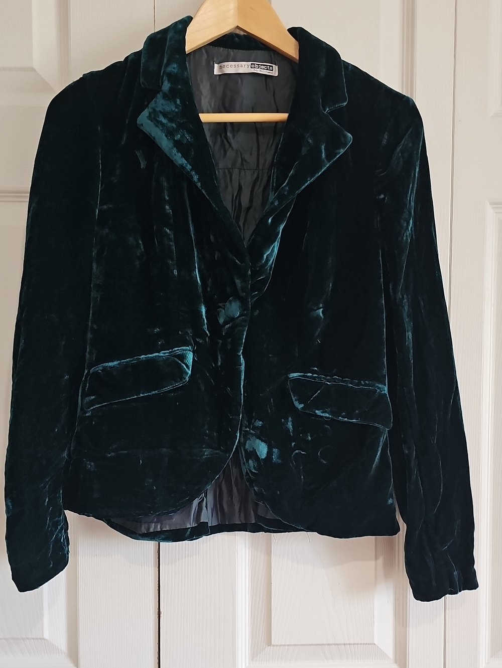 Necessary Objects Teal Velvet Blazer Jacket - Size Small